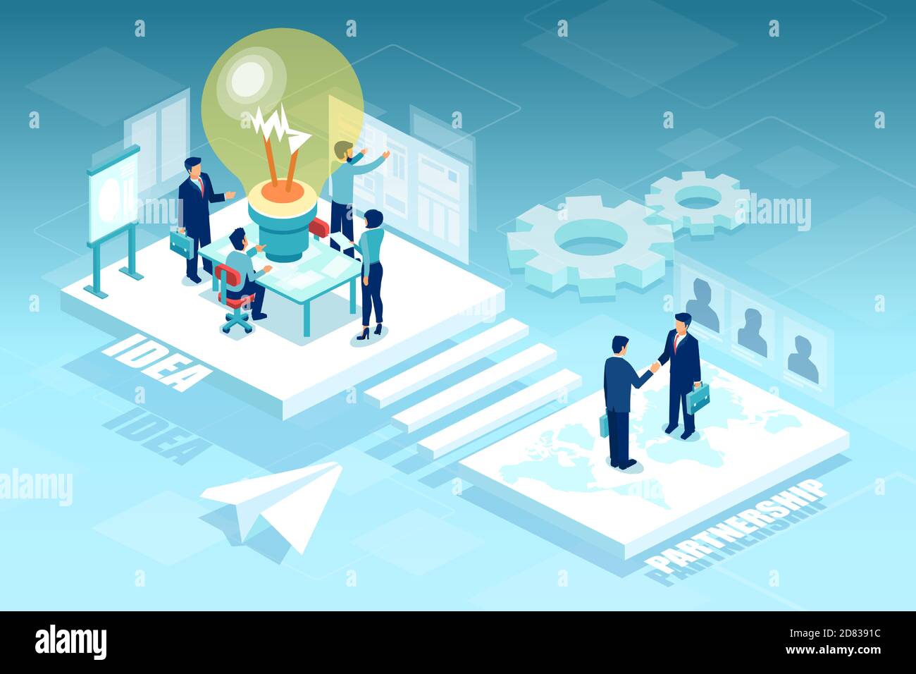 Creating partnerships Stock Vector Images - Alamy