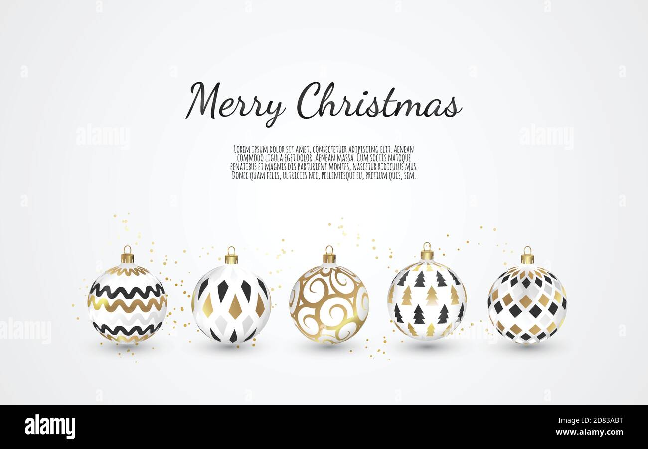 Set of Color Christmas balls on white background, illustration Stock ...