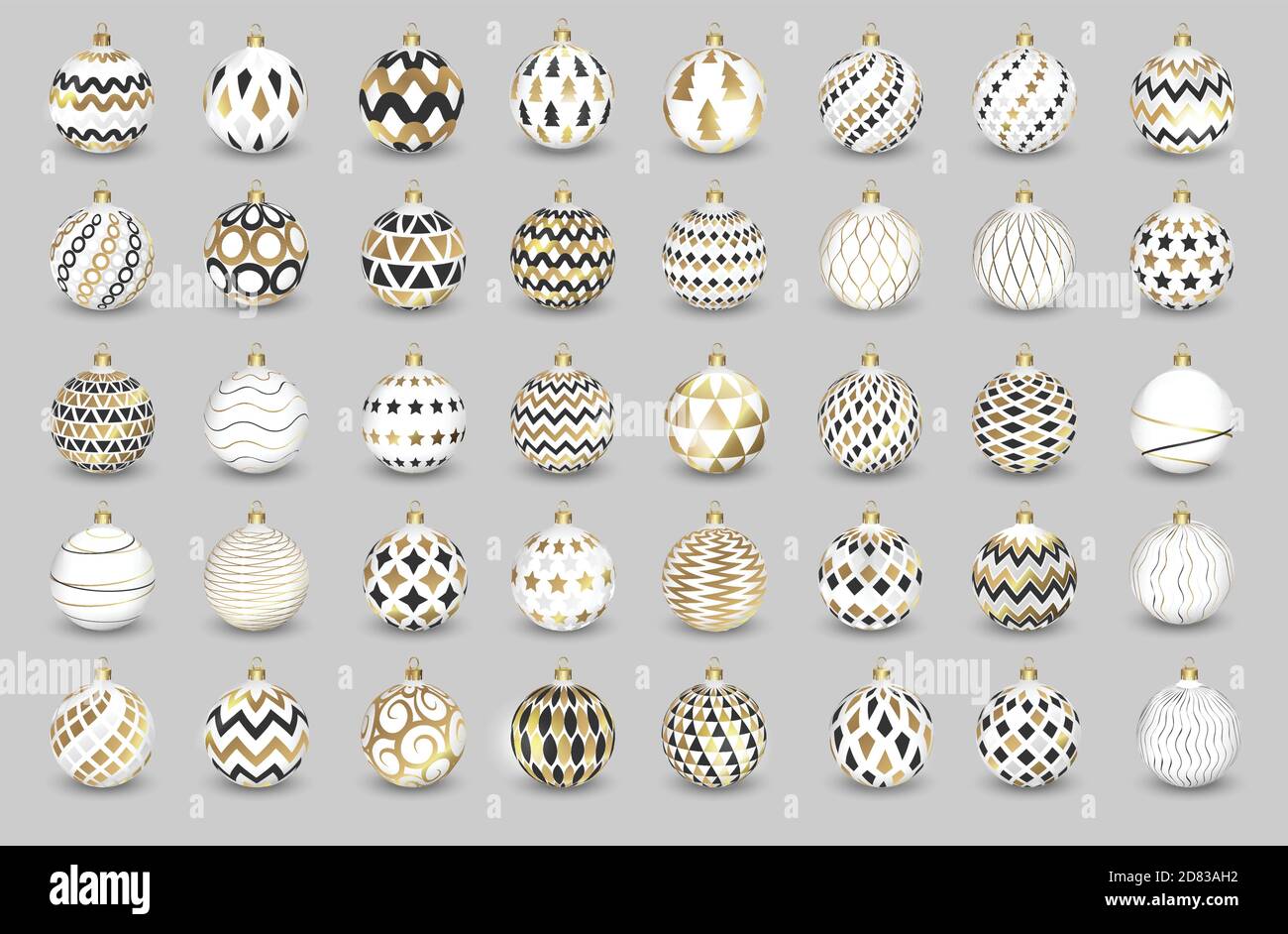 Set of Color Christmas balls on white background, illustration Stock ...