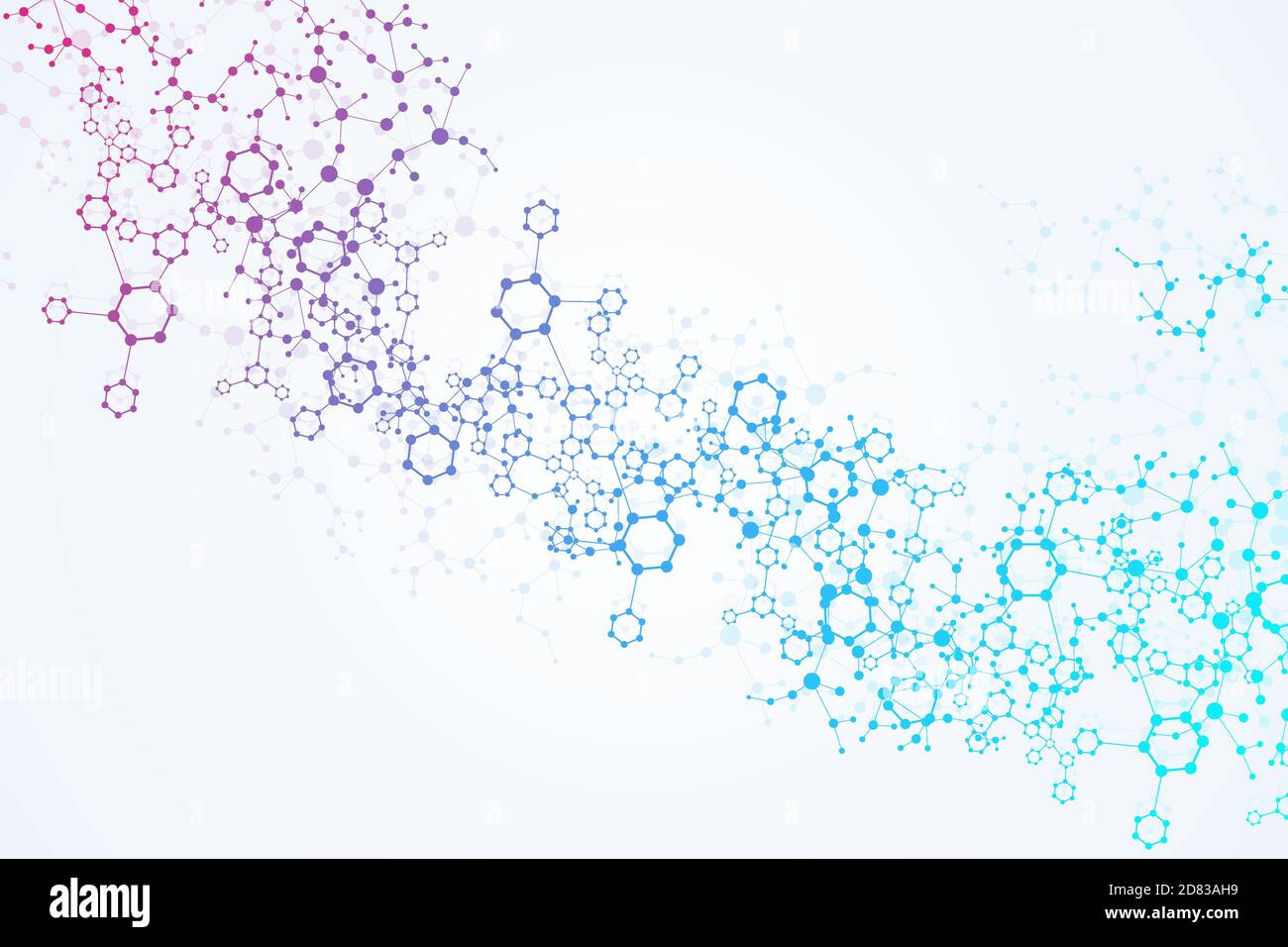 Science network pattern, connecting lines and dots. Technology hexagons structure or molecular connect elements. Stock Vector
