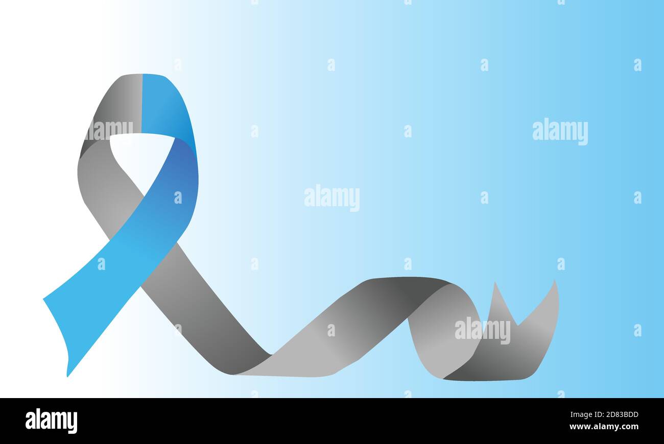 Blue And Grey Color Vector Ribbon Symbol Of Diabetic Disease Awareness Stock Vector