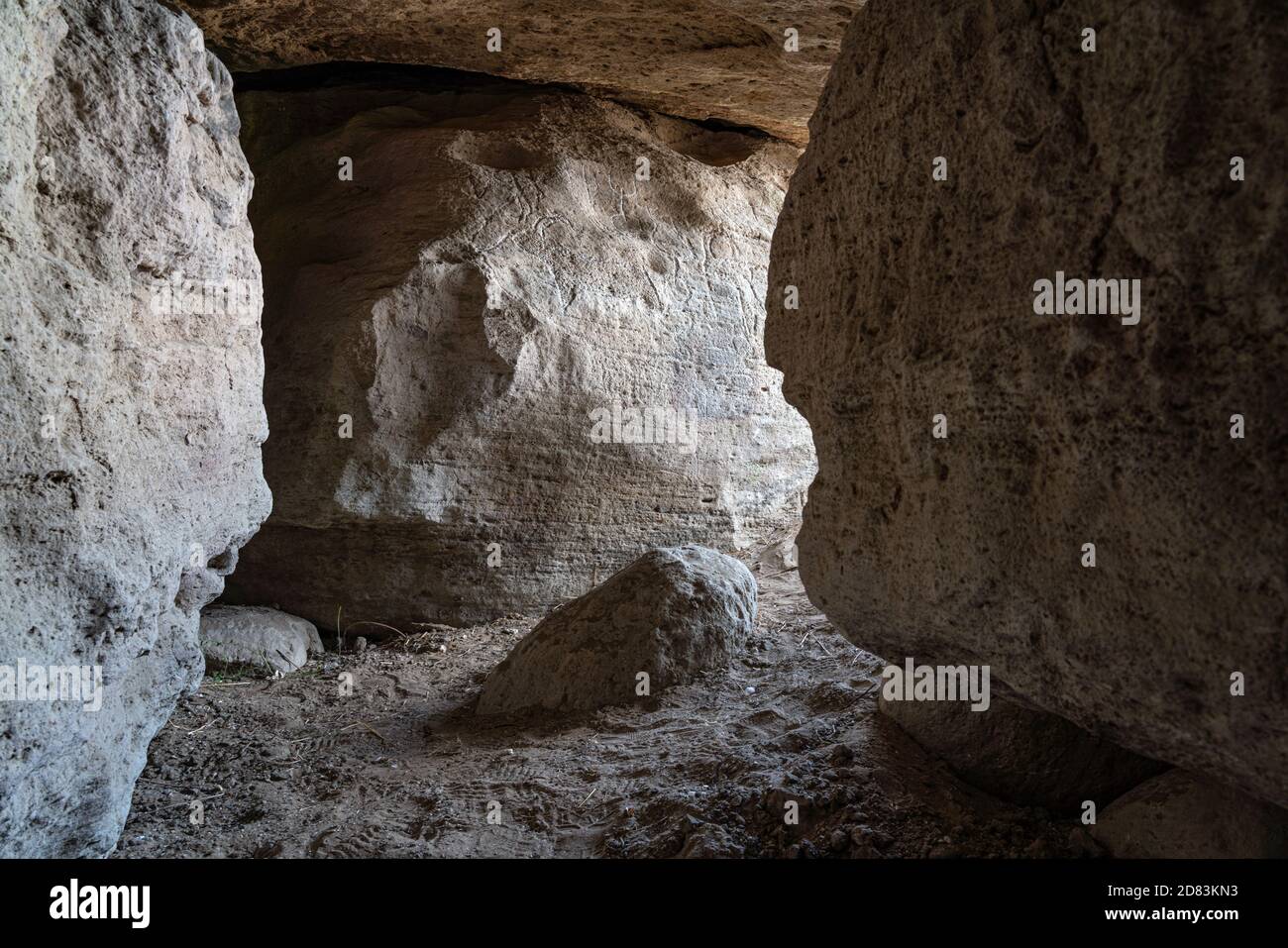 Ancient cave off the coast of the Caspian sea Stock Photo