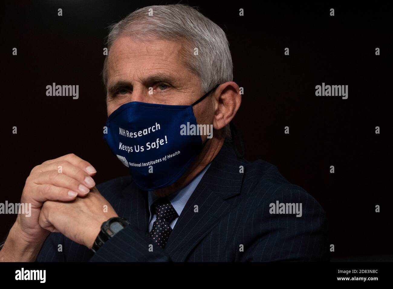 Anthony Fauci, MD, Director, National Institute of Allergy and Infectious Diseases, National Institutes of Health; testifies during a U.S. Senate Senate Health, Education, Labor, and Pensions Committee Hearing to examine COVID-19, focusing on an update on the federal response at the U.S. Capitol on September 23, 2020 in Washington, D.C. Credit: Alex Edelman/The Photo Access Stock Photo