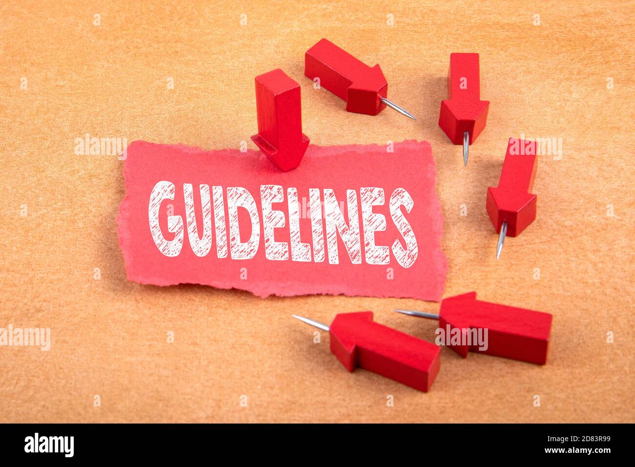 GUIDELINES. Rules, guide and concept. Red arrows with