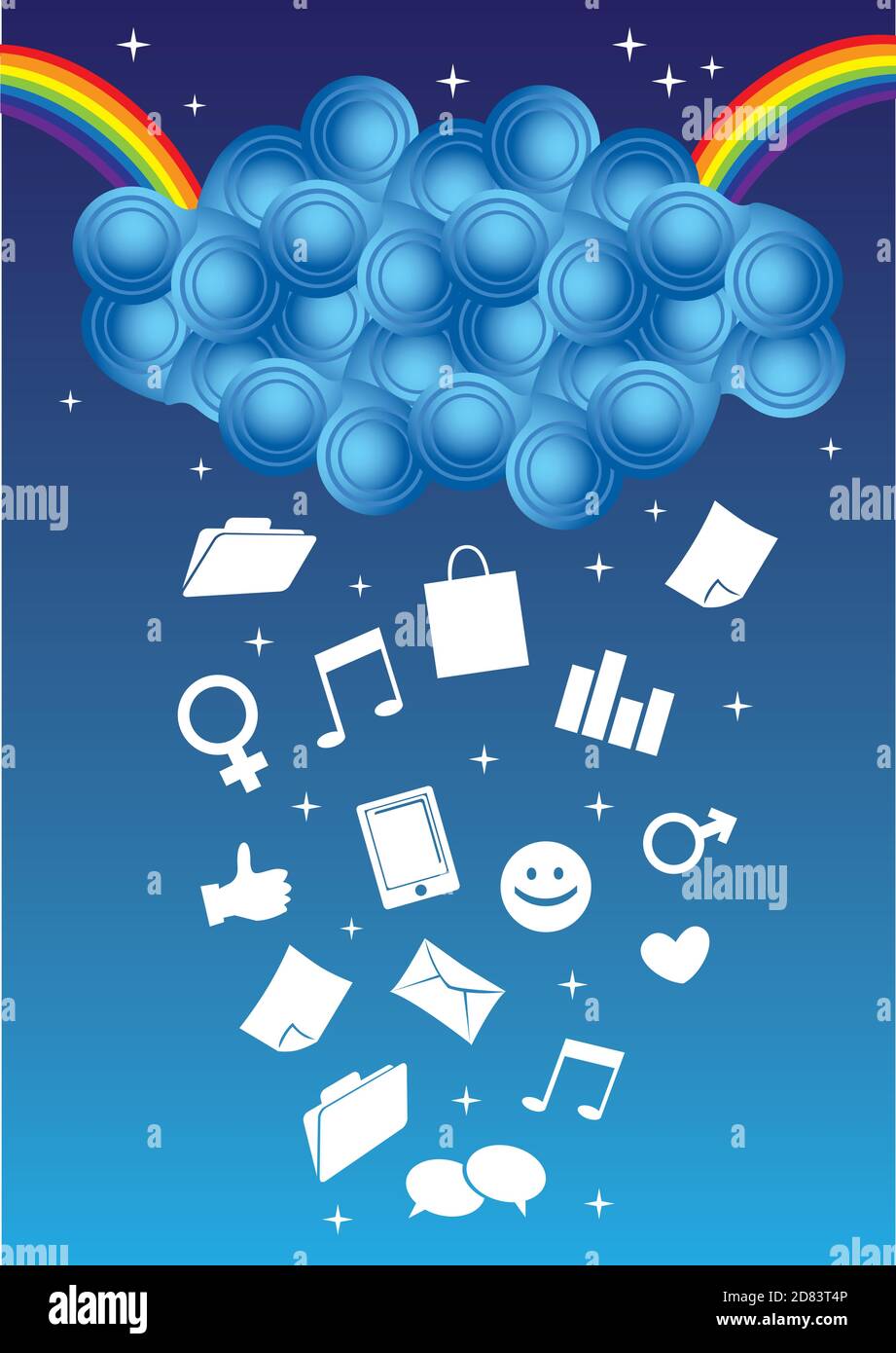 Vector illustration of Cloud computing concept. Stock Vector