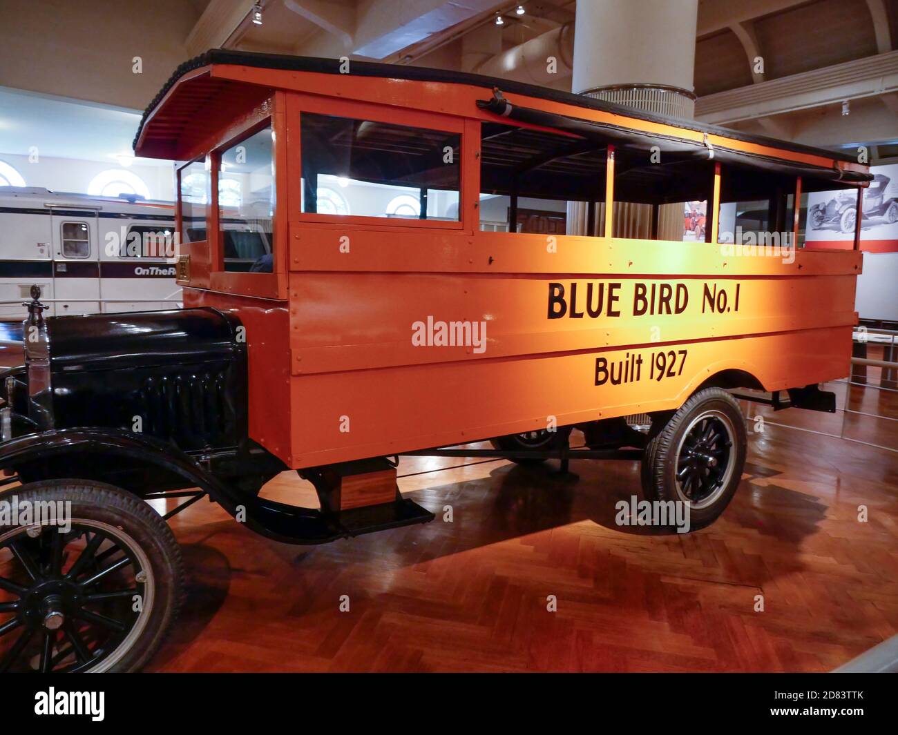 1927 American school bus at the Henry Ford Museum Stock Photo