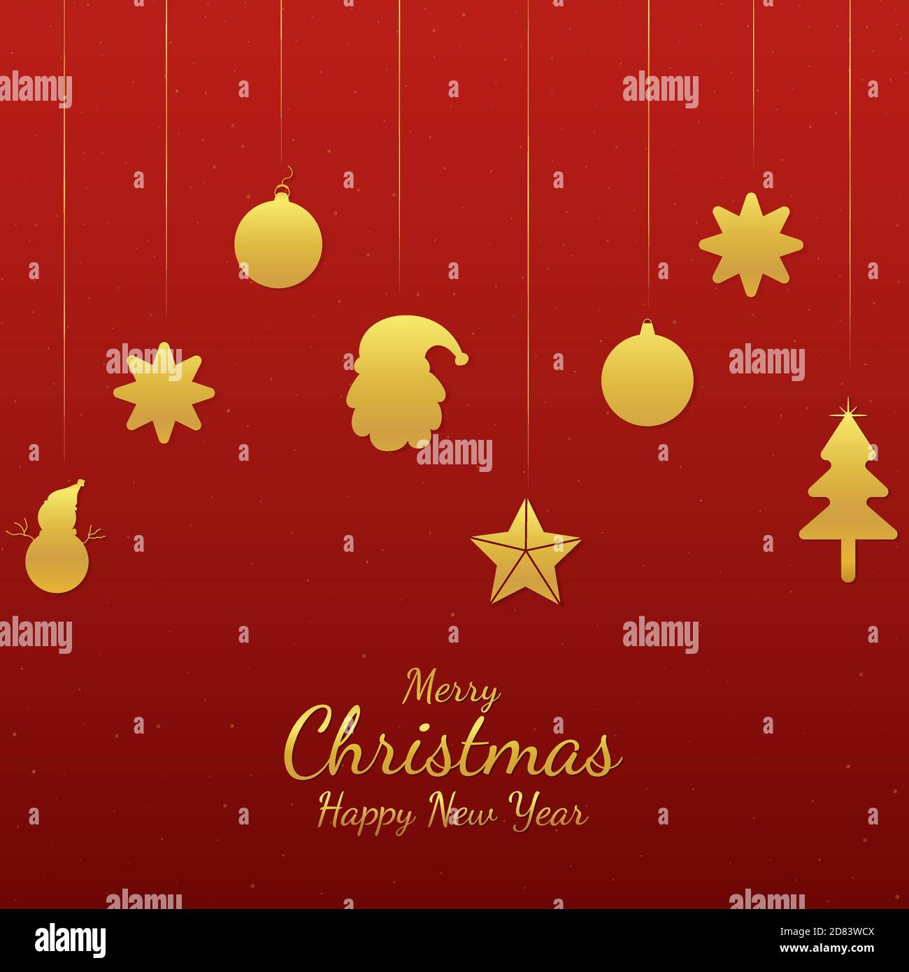 Christmas banner flat and minimal design gold element style. vector ...