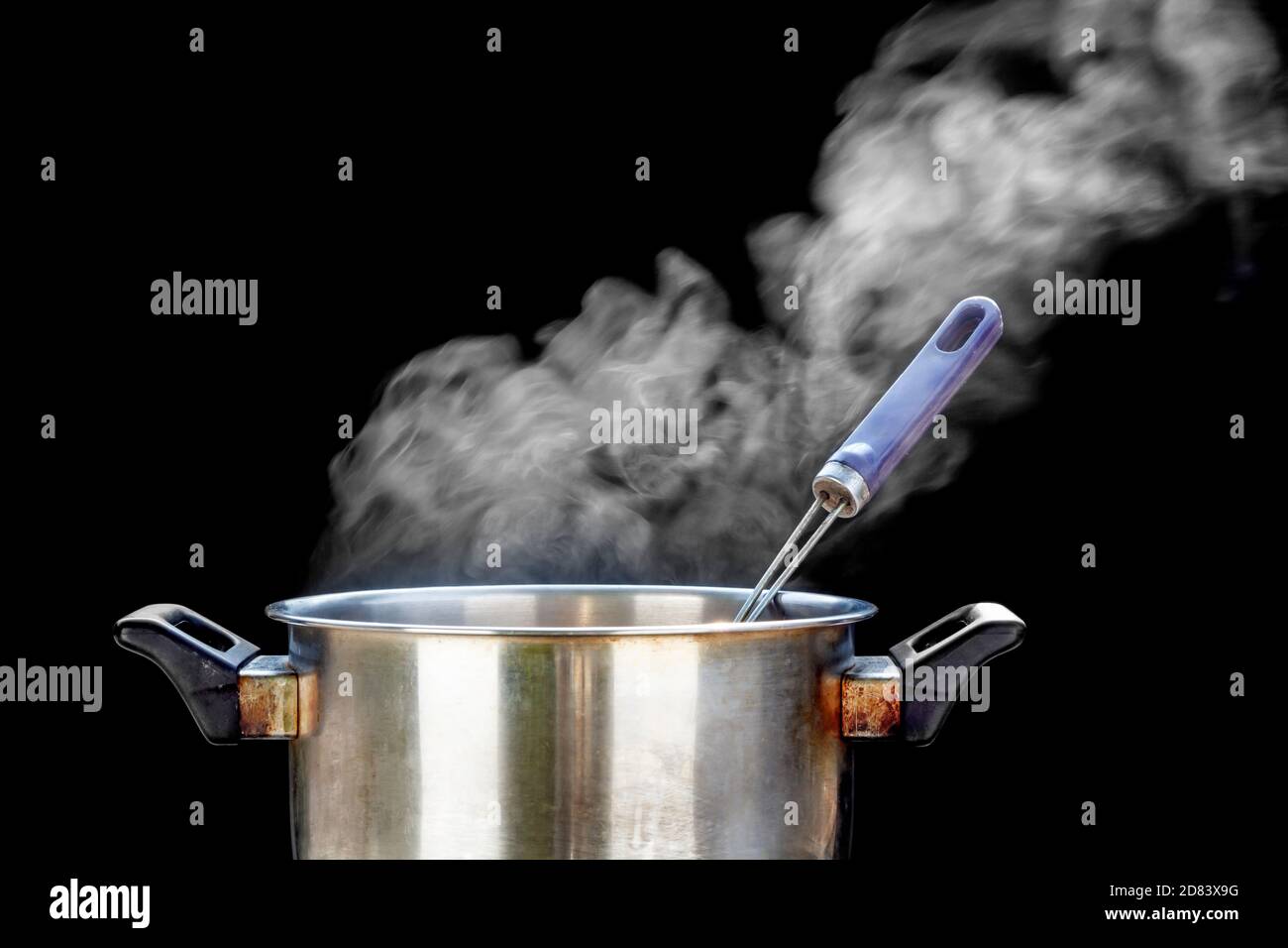 steam over cooking pot Stock Photo Alamy