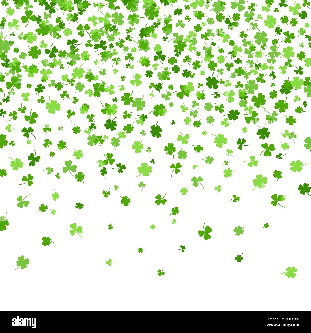 Shamrock or clover leaves flat design green backdrop pattern vector ...