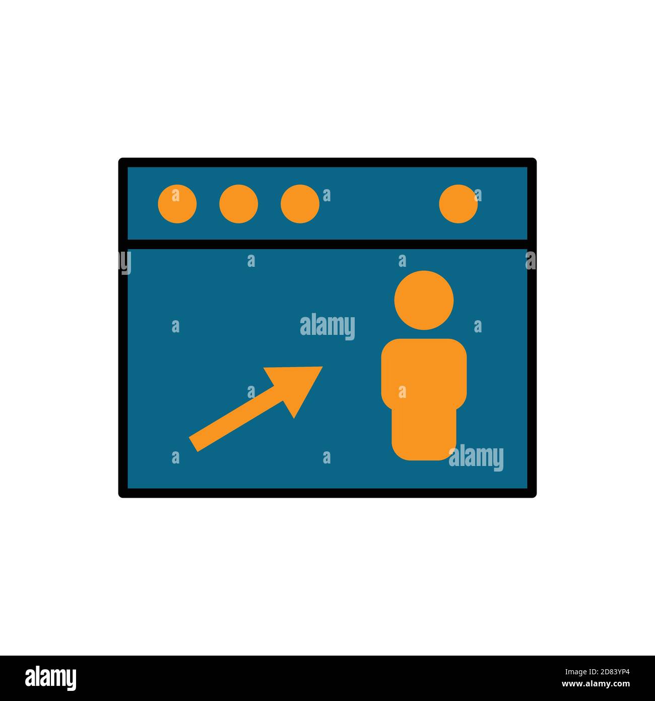 Landing page flat icon. Design template vector Stock Vector