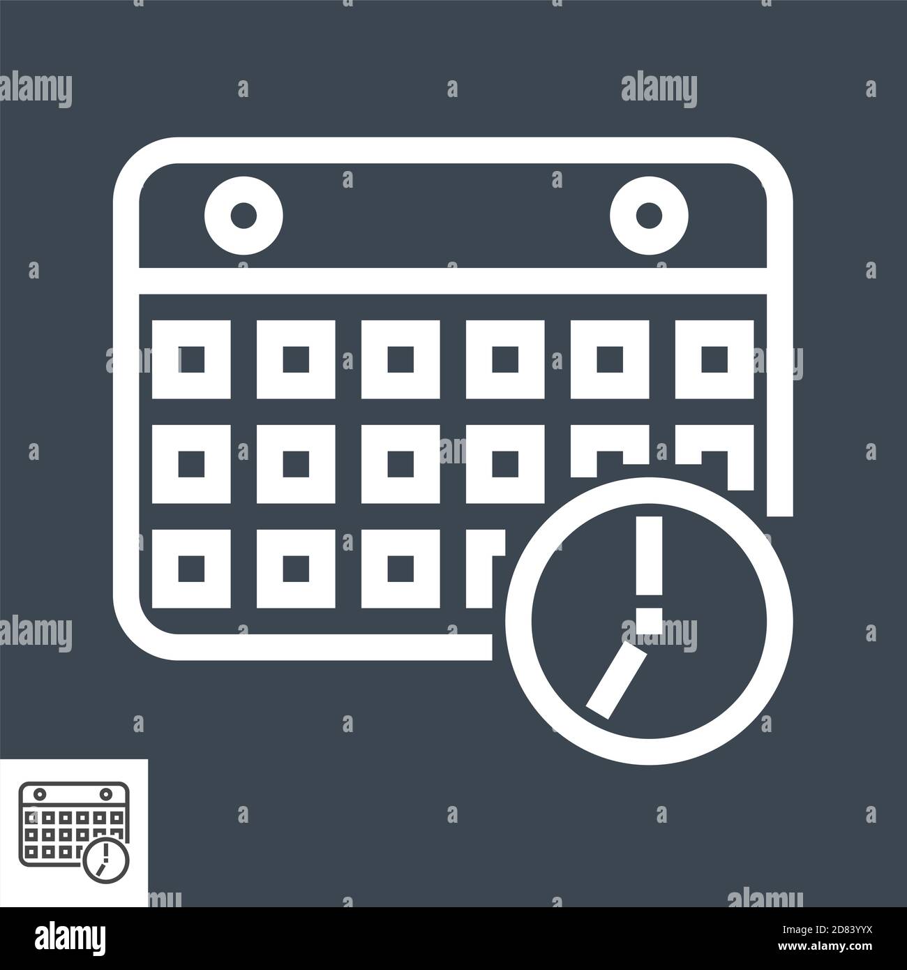 Calendar with Clock Thin Line Vector Icon Stock Vector Image & Art - Alamy