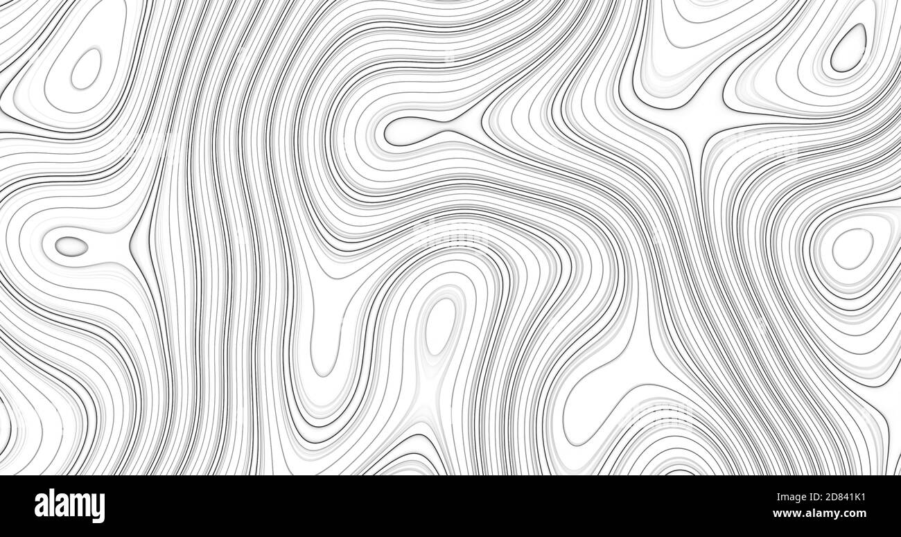 Abstract black and white topographic contours lines Stock Photo - Alamy