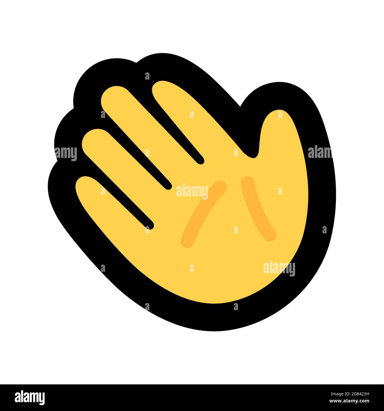 Houseparty vector icon. Yellow palm with black border Stock Vector Image &  Art - Alamy