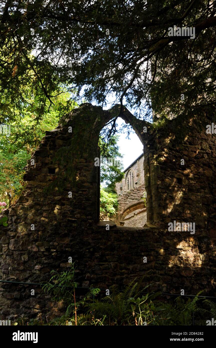 The exterior of Little Malvern Priory, the remais of a Benedictine Monastery in Little Malvern, Worcestershire Stock Photo