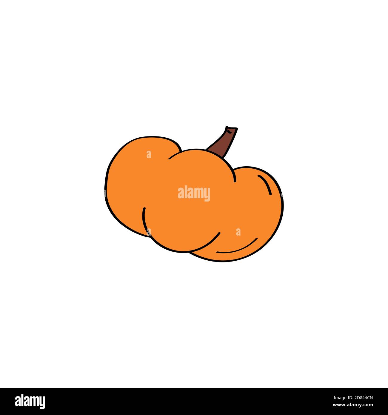 Doodle pumpkin icon. Hand drawn vector illustration Stock Vector