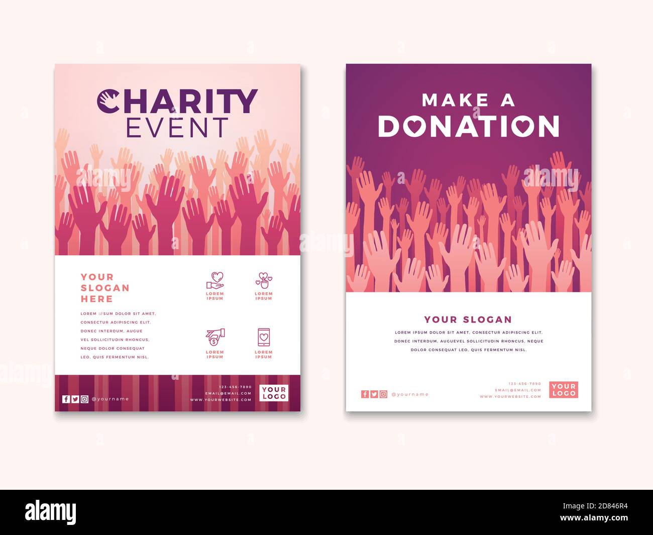 Charity and donation poster design templates. Card flyer poster For Fundraising Flyer Template