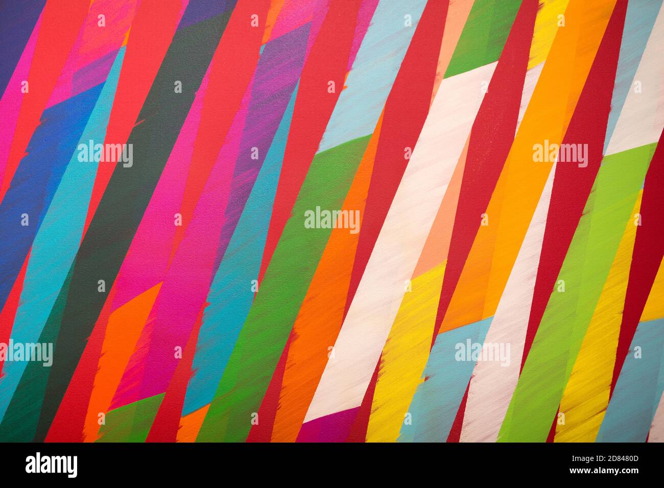 Paint on Canvas Coloured Sections with Bright Shades Stock Photo Alamy
