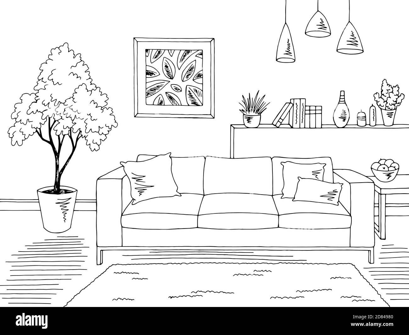 99 Alluring simple drawing of living room With Many New Styles