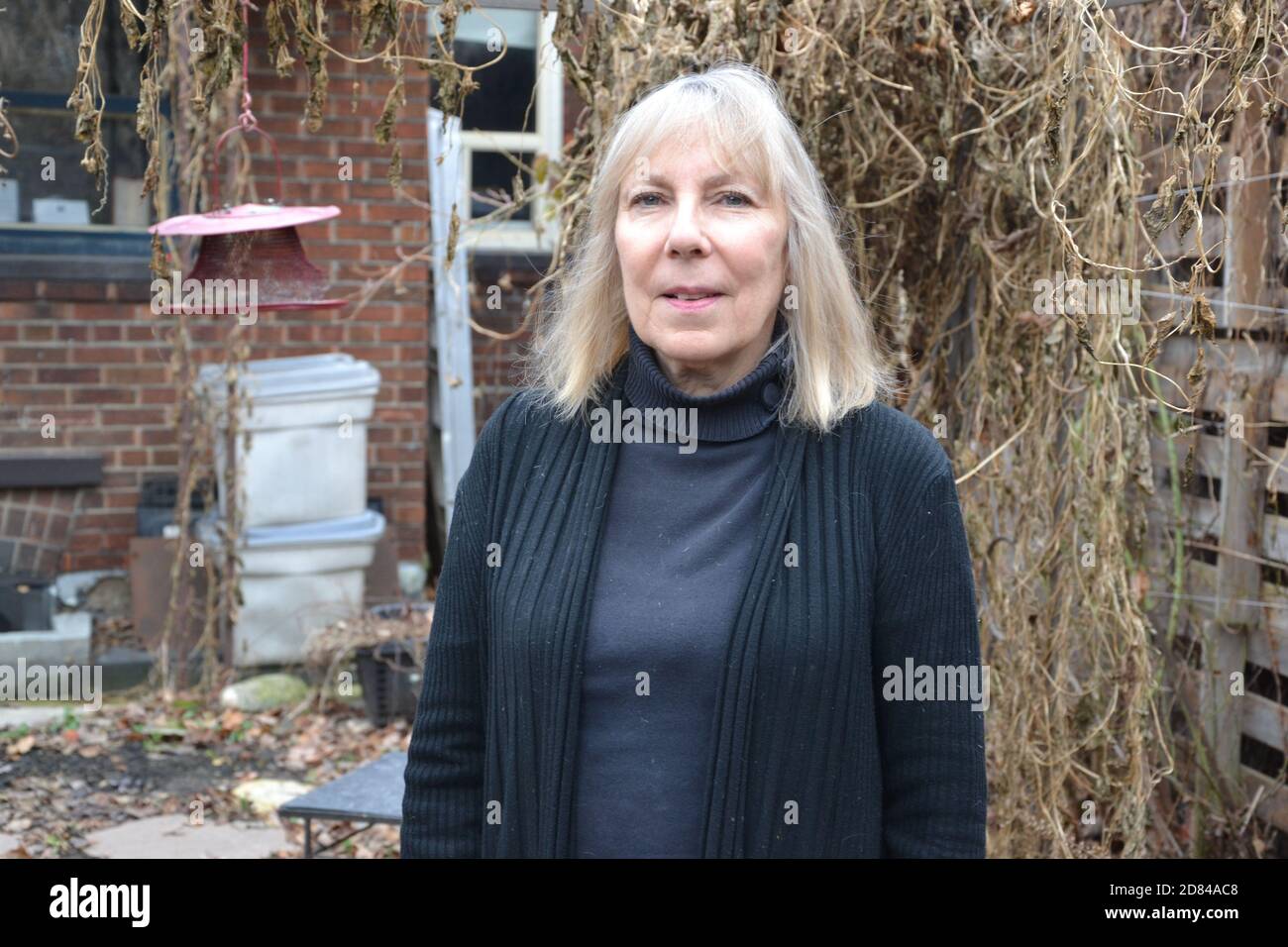 Toronto artist Rae Johnson at her Toronto home in 2018 with her ...