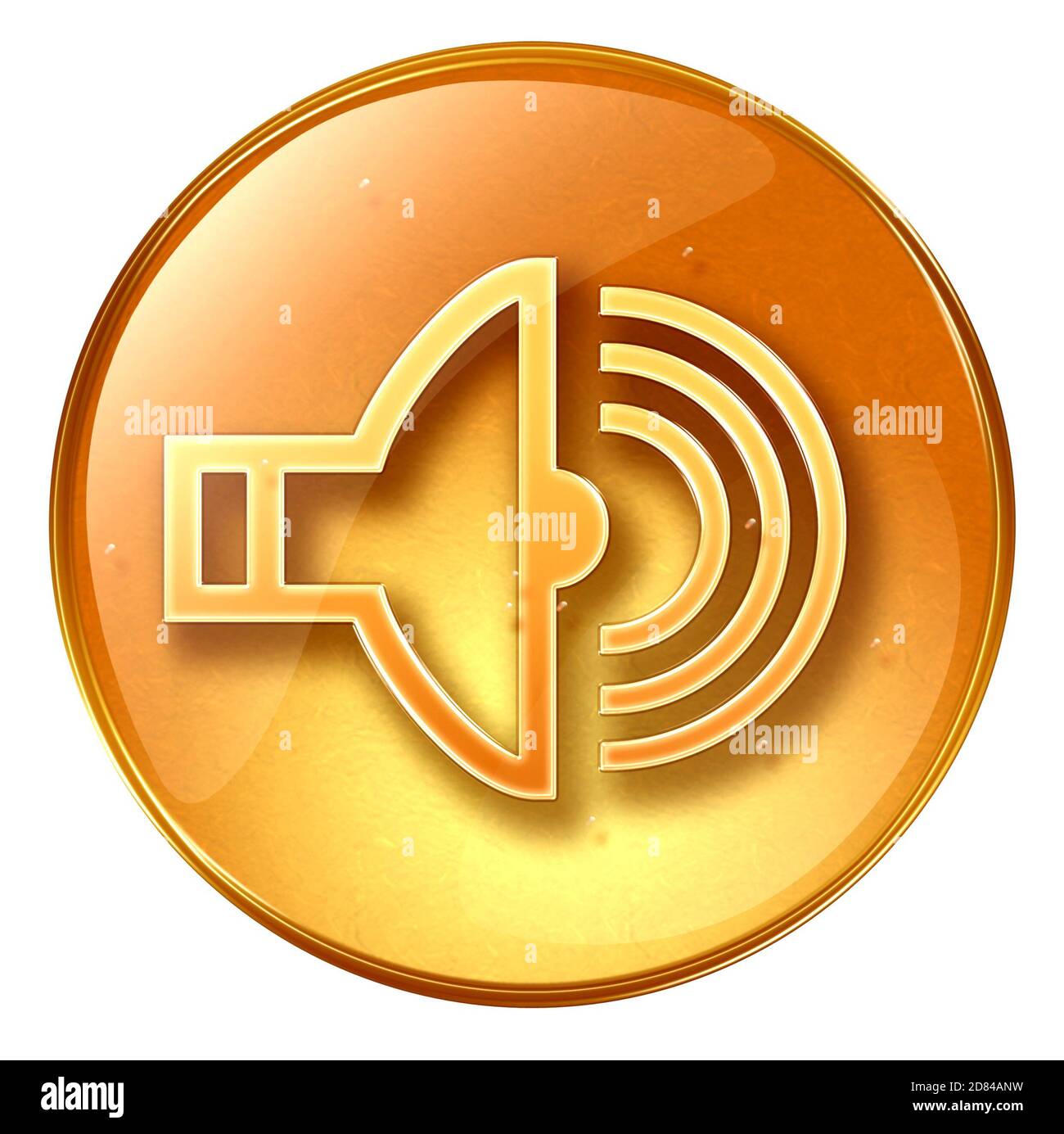 Speaker icon yellow, isolated on white background Stock Photo Alamy