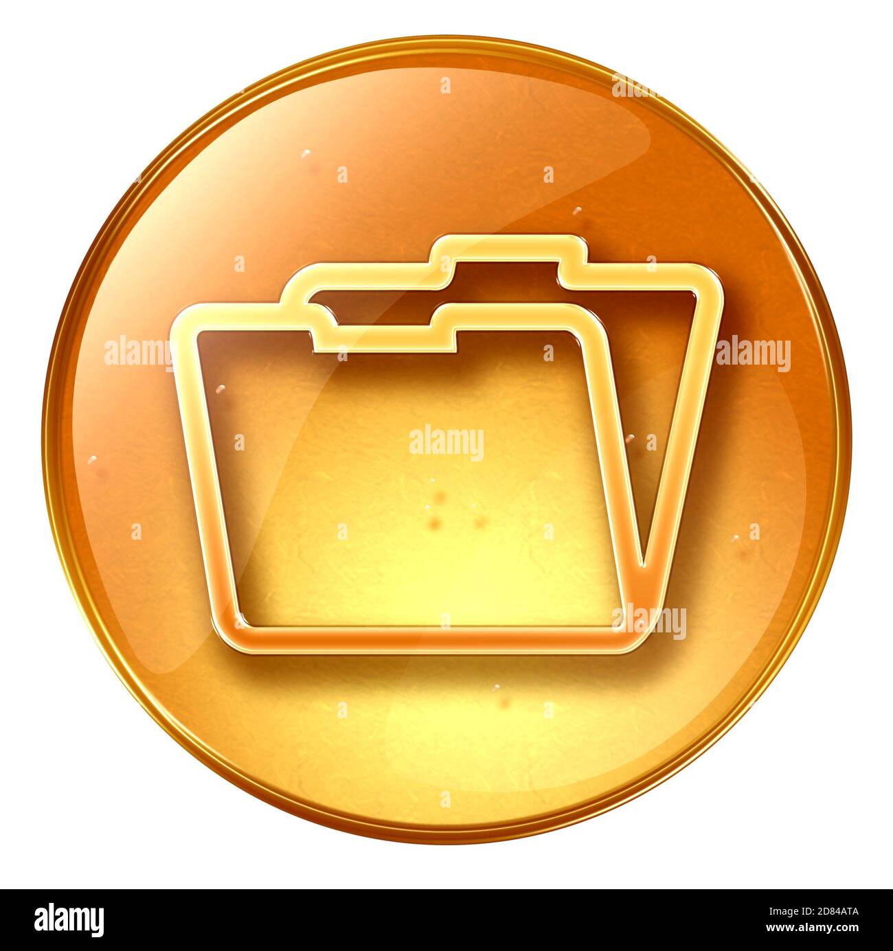 Folder icon yellow, isolated on white background Stock Photo