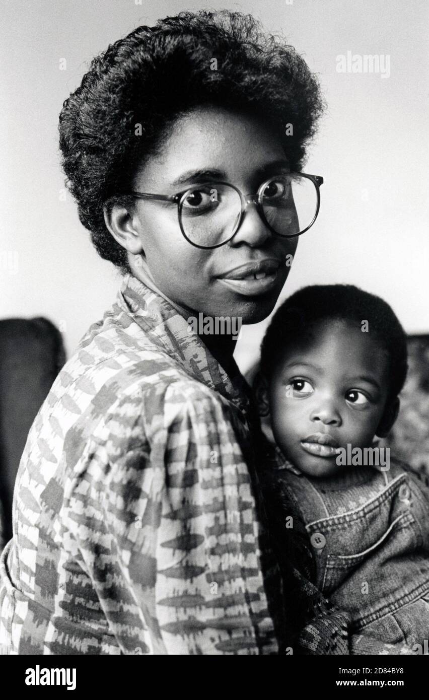 Mother & son UK 1988 MR Stock Photo