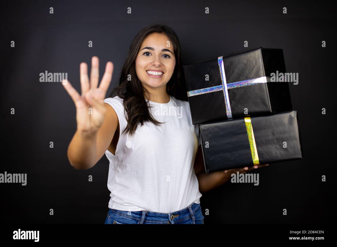 Holding Up Four Fingers High Resolution Stock Photography and Images ...