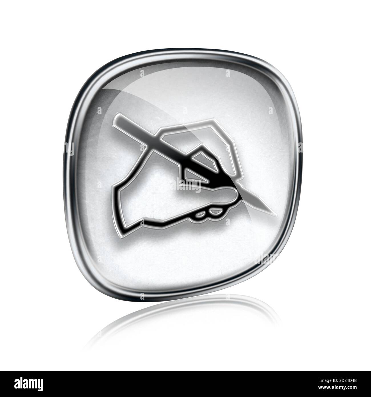email icon grey glass, isolated on white background Stock Photo - Alamy