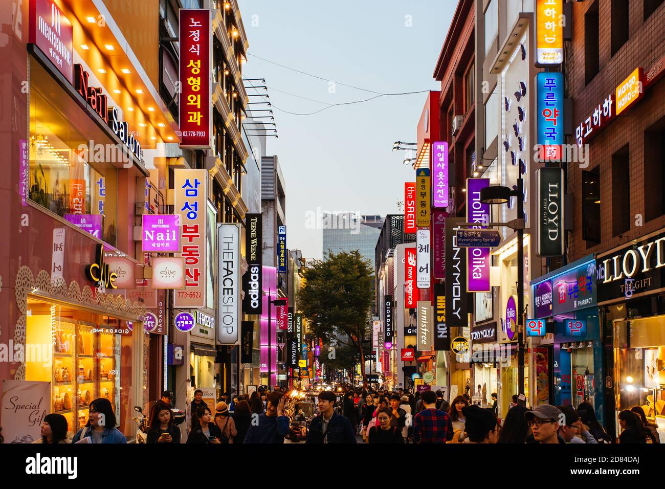 Myeongdong District in Seoul South Korea Stock Photo Alamy