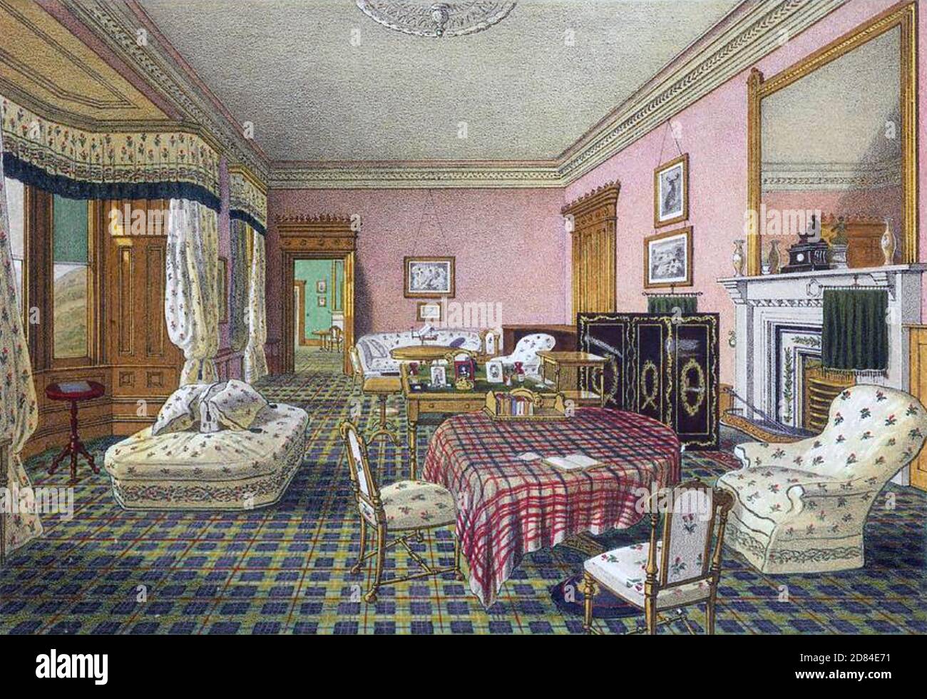 BALMORAL Queen Victoria's sitting room in 1857 Stock Photo
