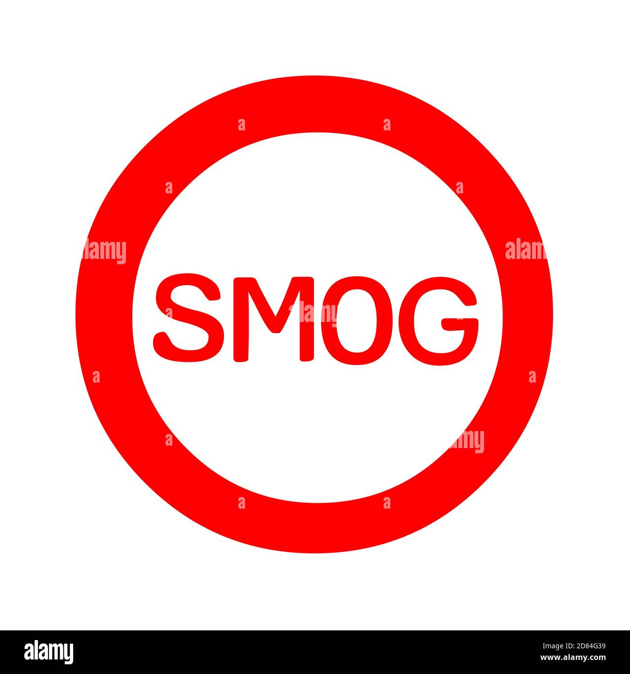 Smog road sign with a white background Stock Photo