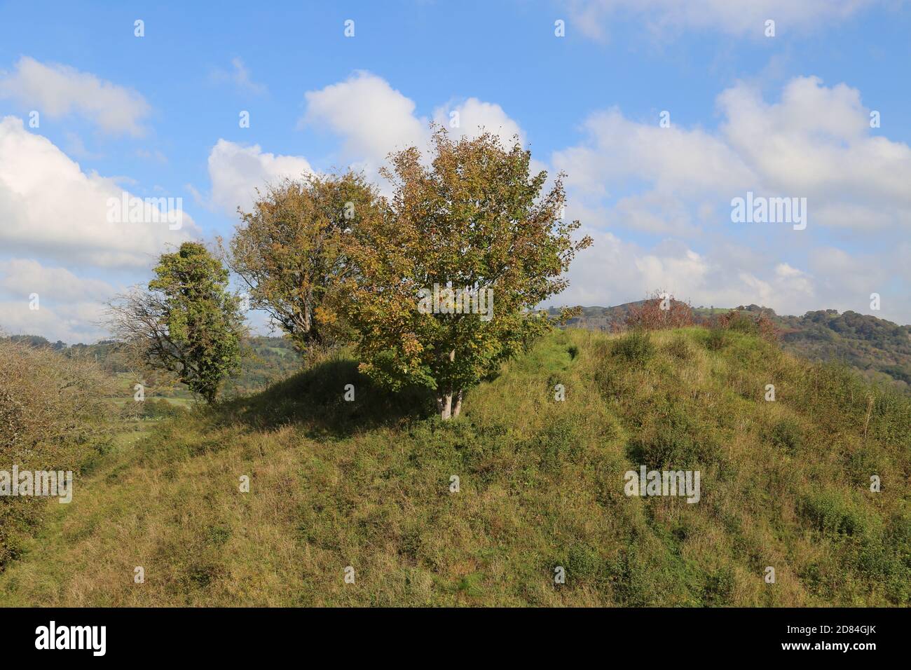 Builth Castle (earthwork remains of stone castle), Castle Road, Builth Wells, Brecknockshire, Powys, Wales, Great Britain, United Kingdom, UK, Europe Stock Photo