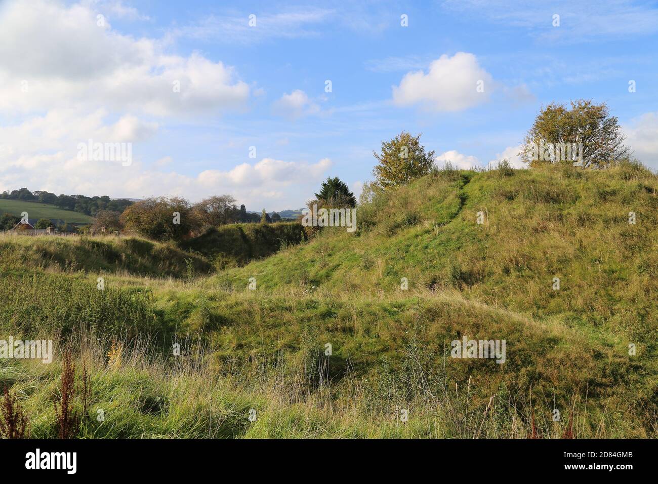 Builth Castle (earthwork remains of stone castle), Castle Road, Builth Wells, Brecknockshire, Powys, Wales, Great Britain, United Kingdom, UK, Europe Stock Photo