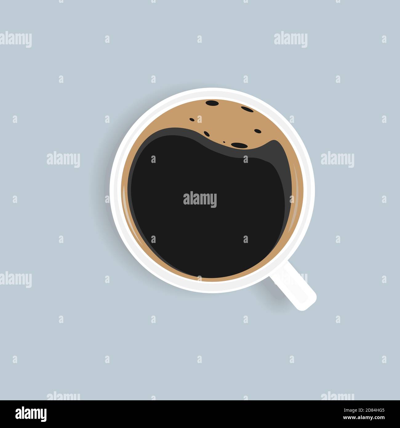 top view of cup of black coffee vector illustration Stock Vector