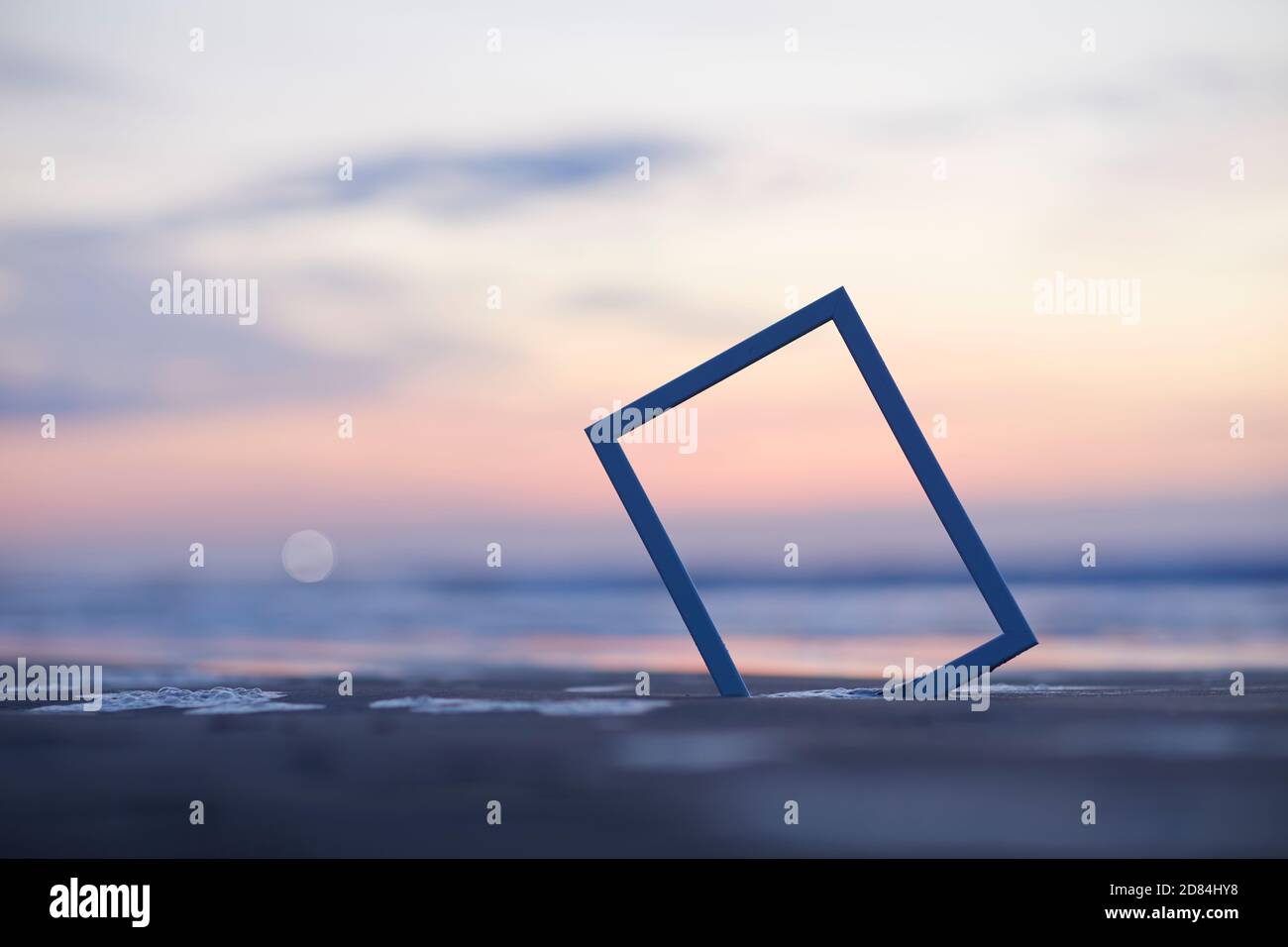 Picture frame on the shore Stock Photo Alamy