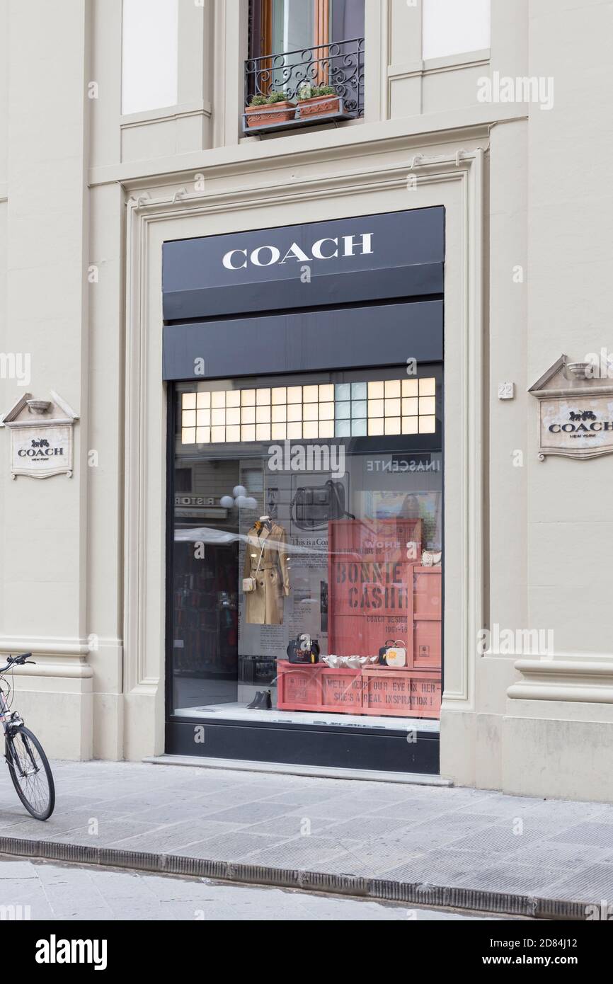 Coach shop front,  Italy Stock Photo