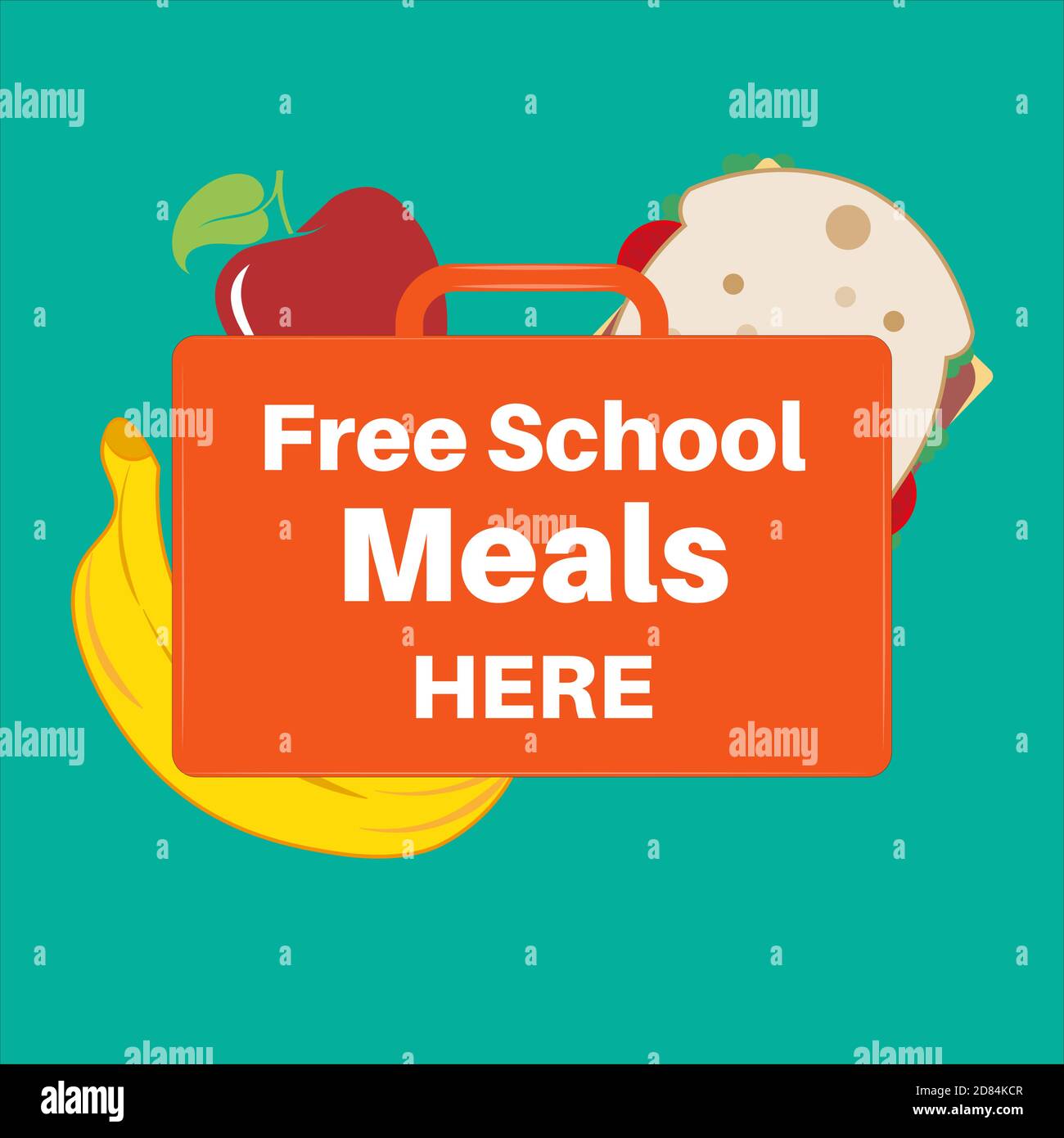 Free school meals vector illustration stock vector image art alamy
