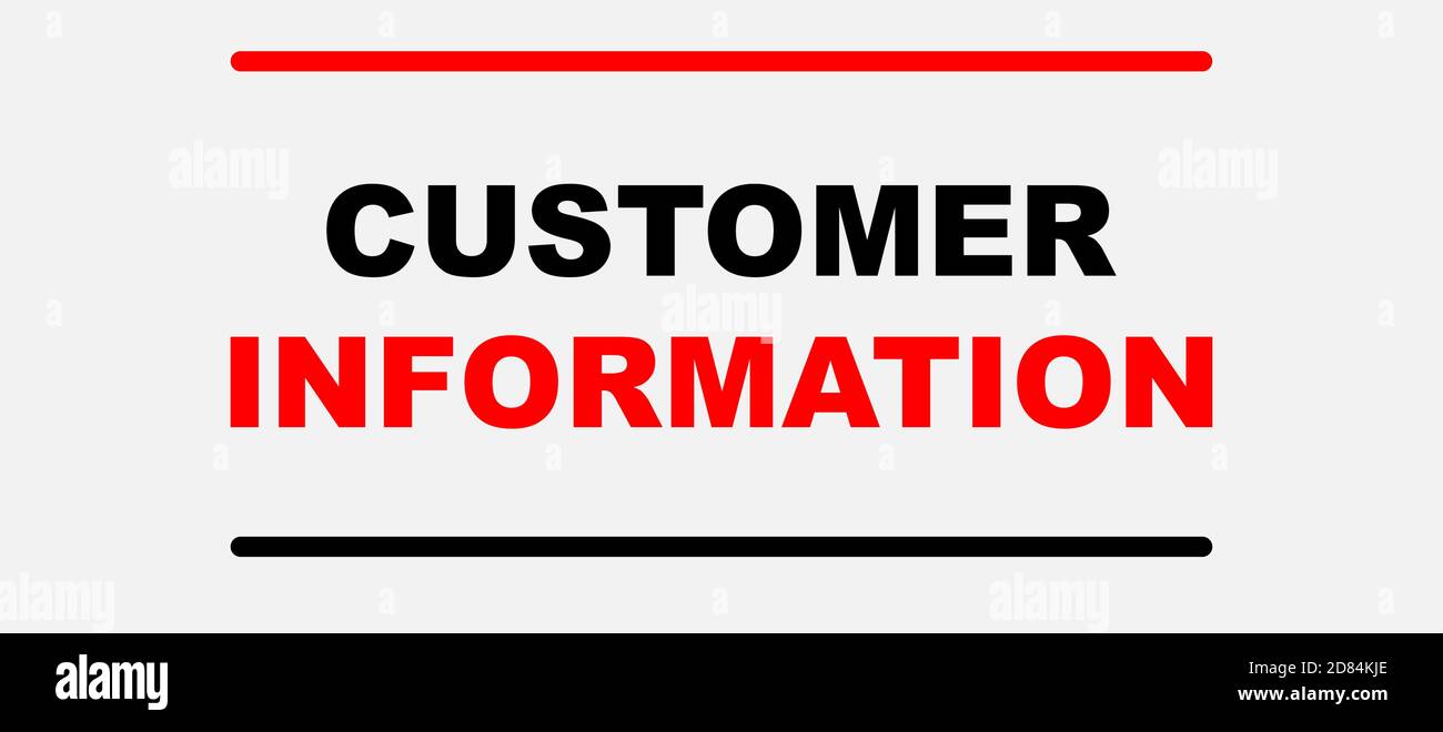 Customer Information text isolated on White background Stock Vector