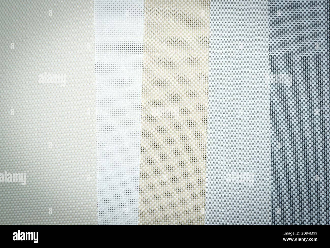 Light natural fabric samples background. Selective focus Stock Photo