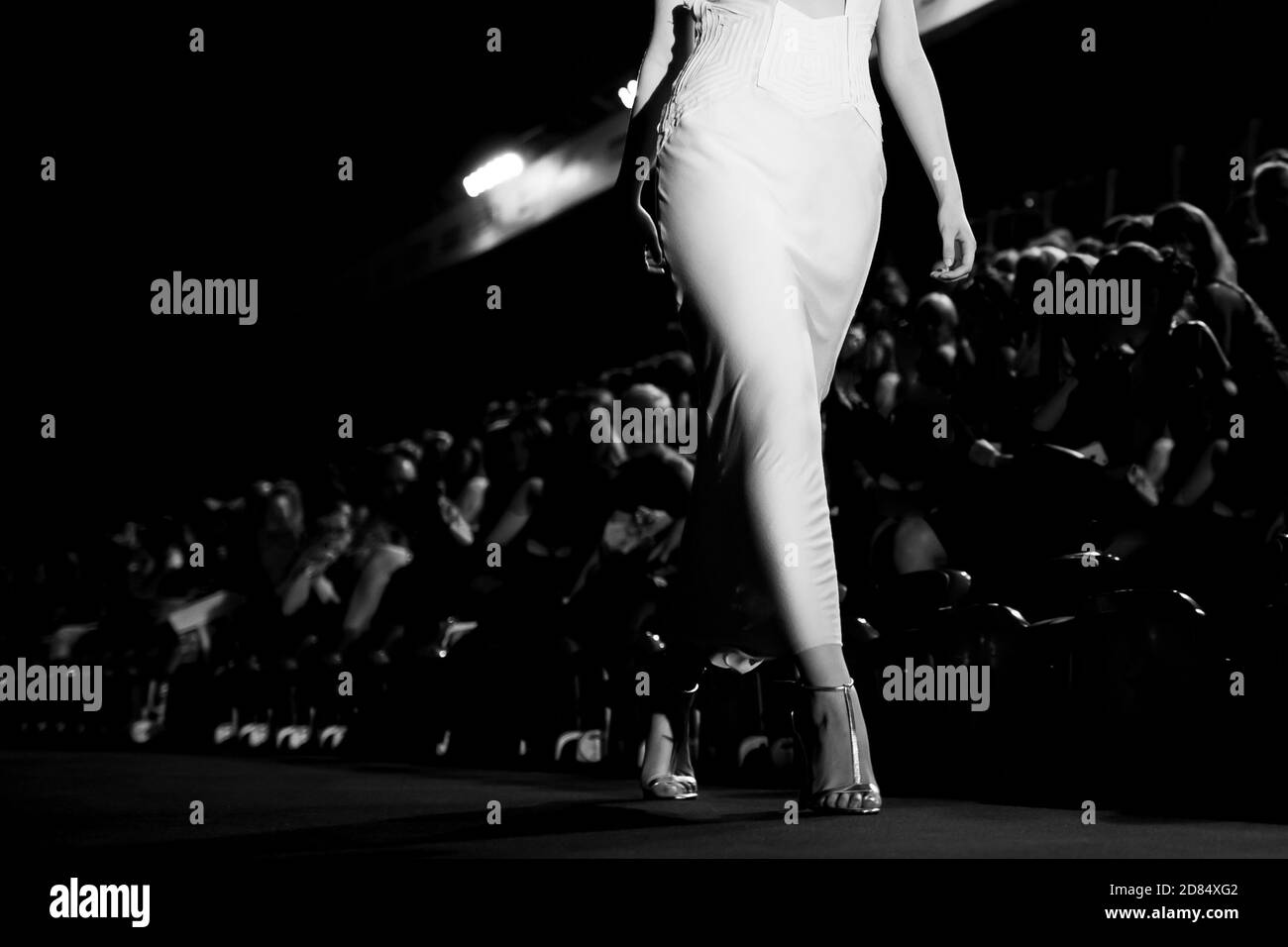 Woman on catwalk Black and White Stock Photos & Images - Alamy