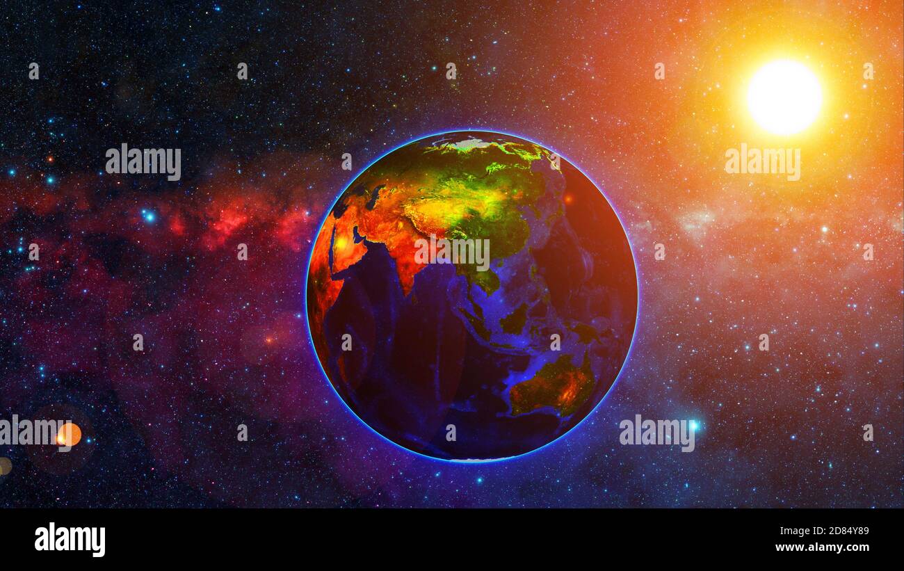 Planet Earth with a spectacular sunset Stock Photo - Alamy