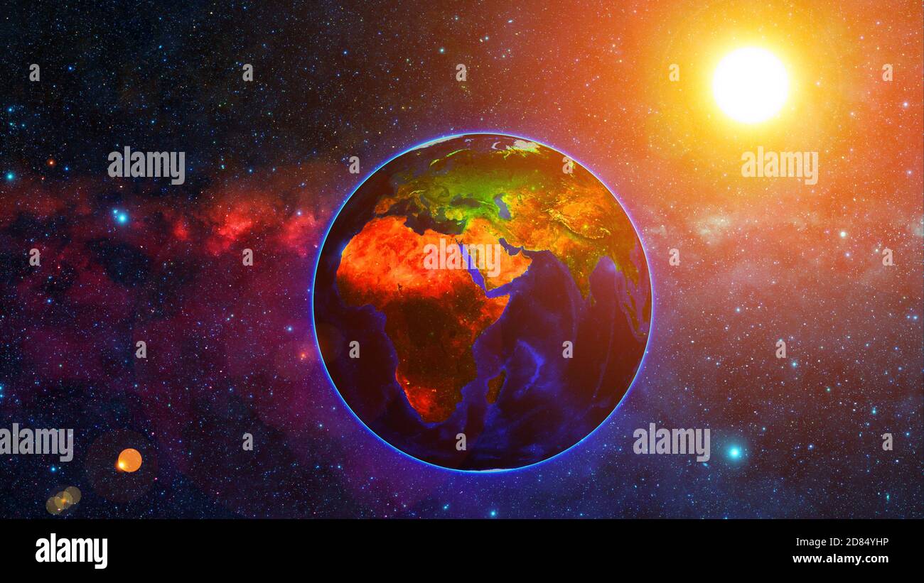 Planet Earth with a spectacular sunset Stock Photo - Alamy