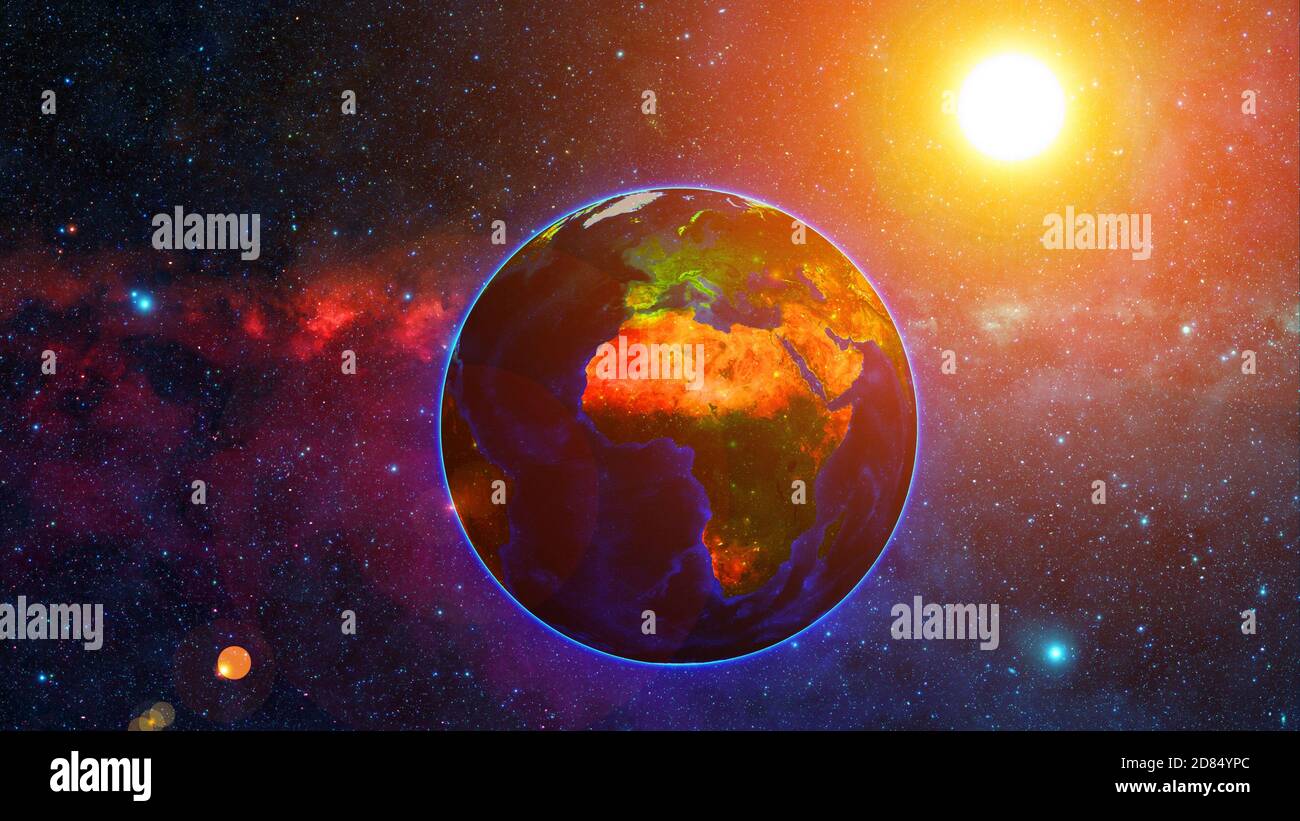 Planet Earth with a spectacular sunset Stock Photo - Alamy