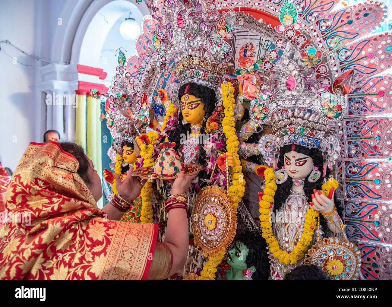 Kolkata, India. 26th Oct, 2020. Different moments of Debi Baron rituals