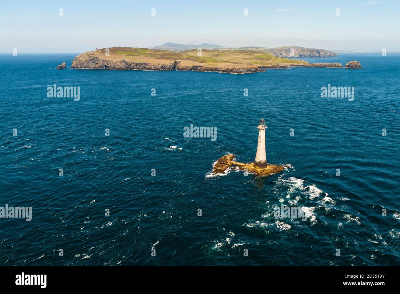 Chicken Rock Lighthouse and The Calf of Man Stock Photo Alamy
