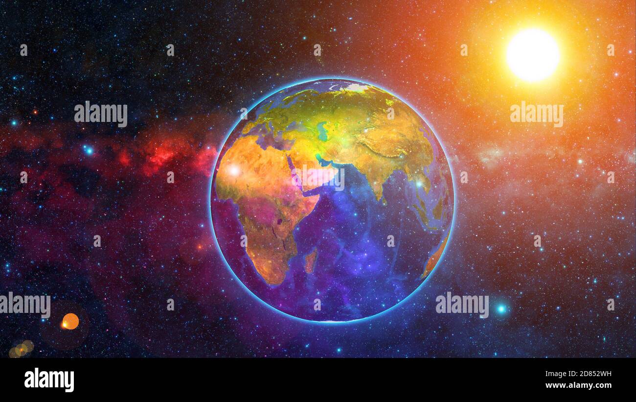 Planet Earth with a spectacular sunset Stock Photo - Alamy