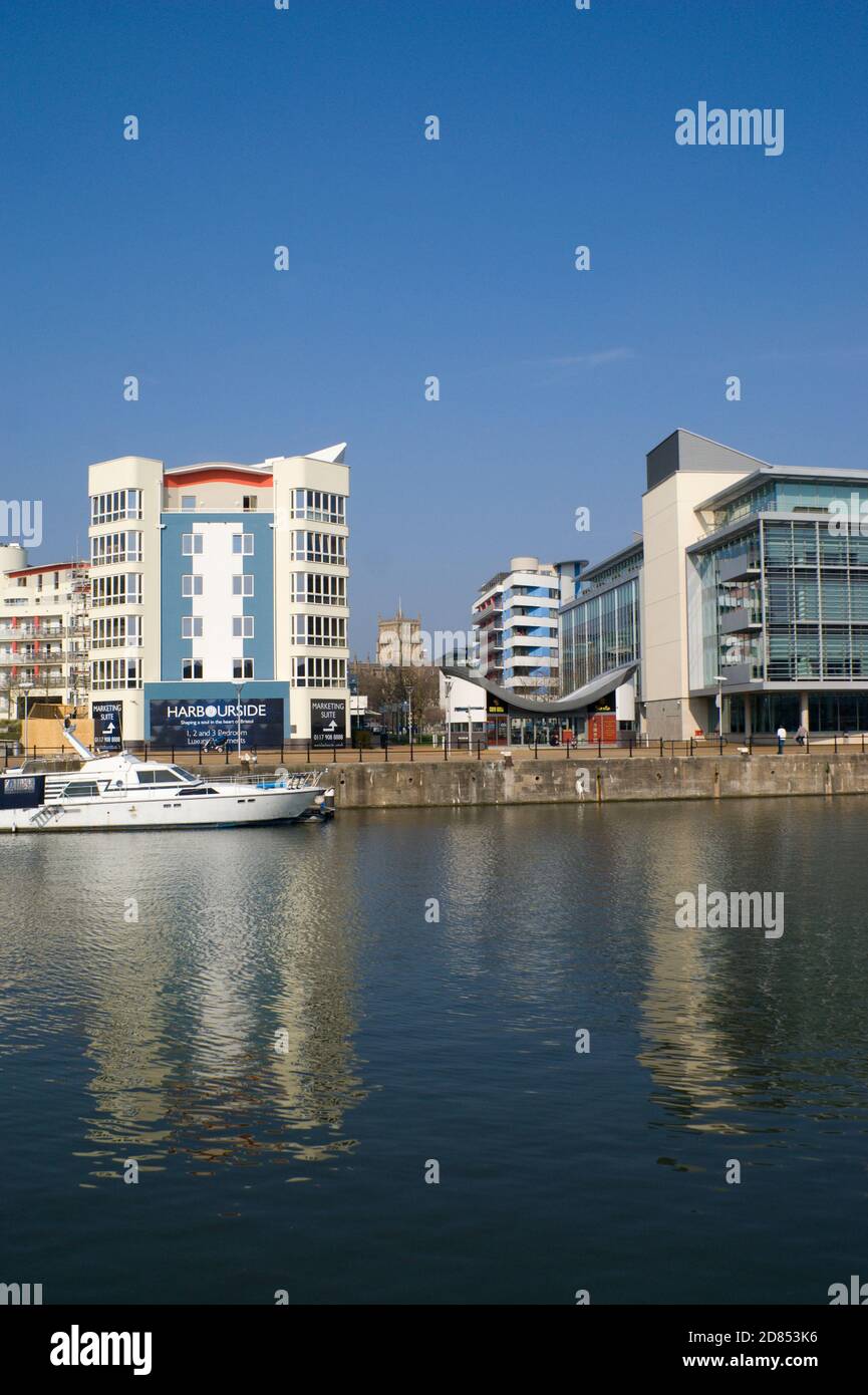 Floating Harbour and waterfront housing, Bristol, England Stock Photo