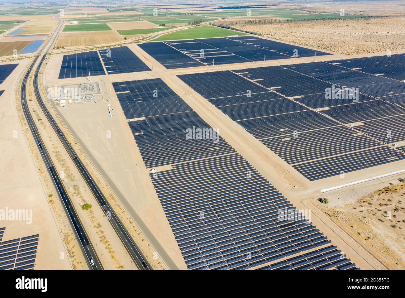 ISEC WEST Solar Field,  solar panel fields, El Centro, CA, USA Stock Photo