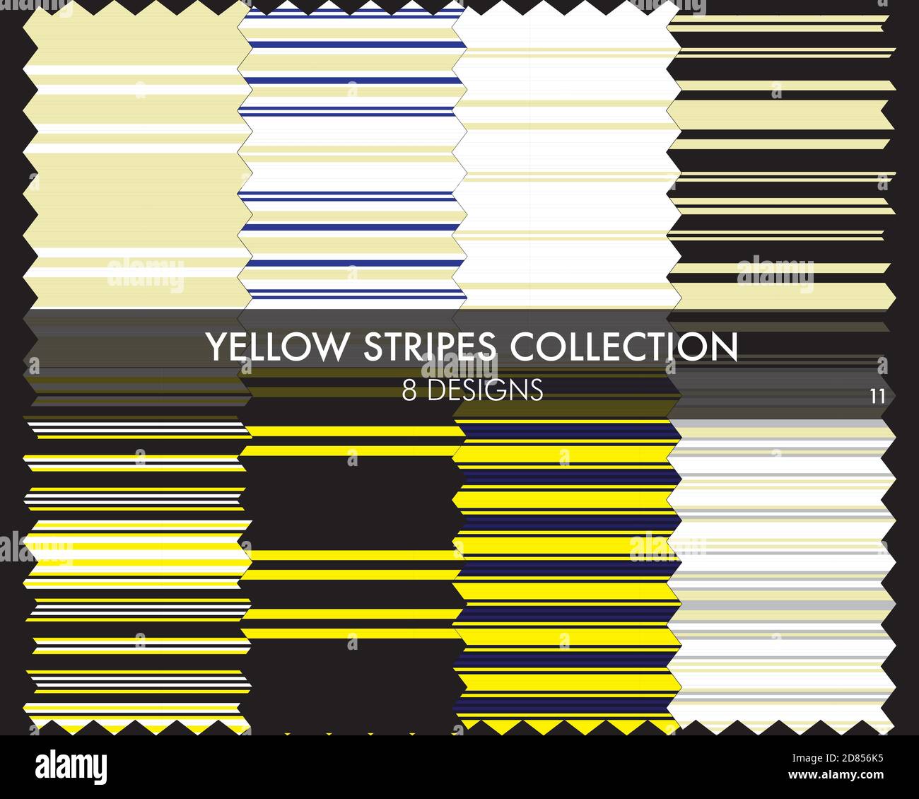 Striped seamless pattern collection includes 8 designs for fashion ...