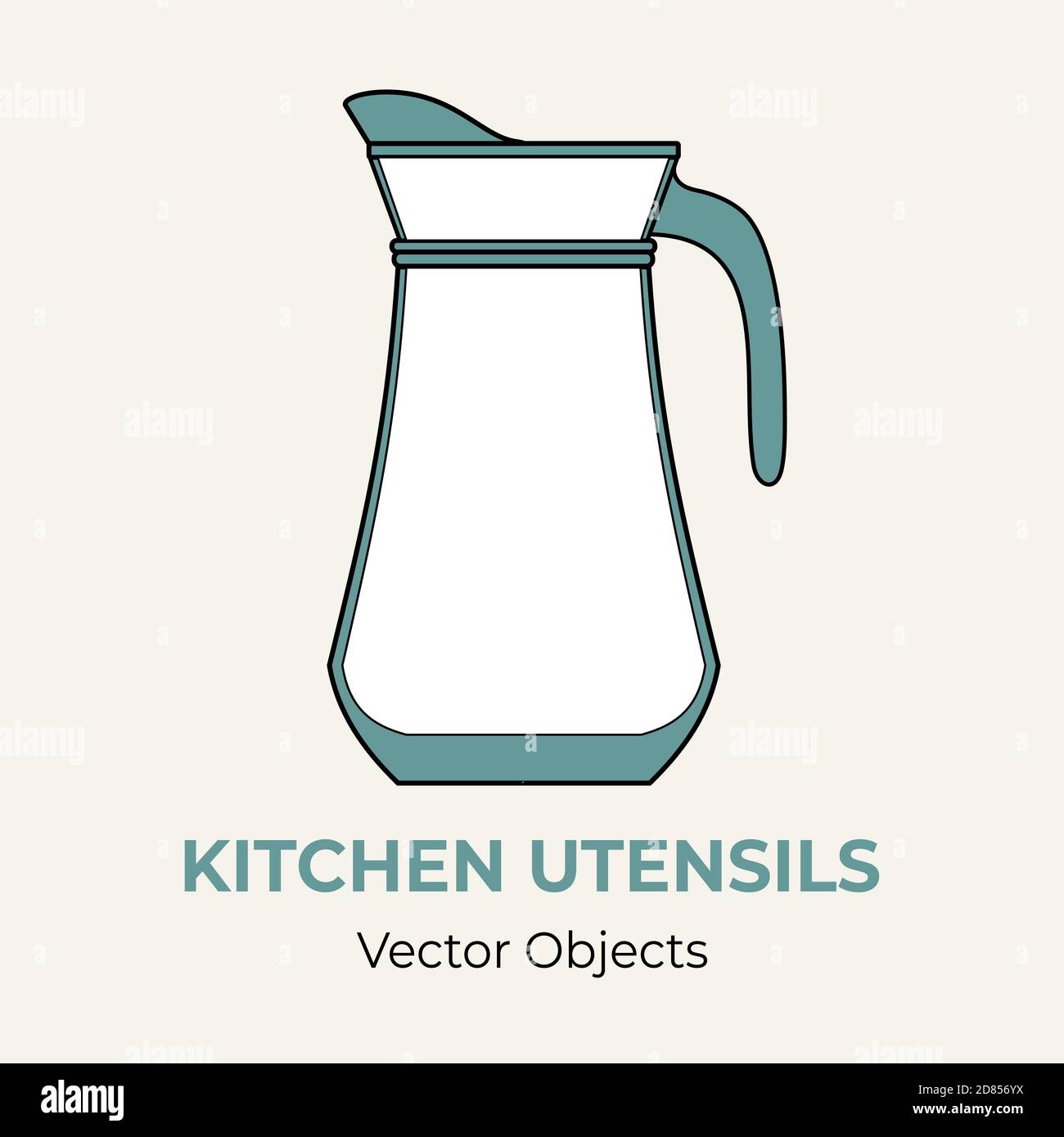 Glass jug pitcher jugful simple form vector illustration. Vector line